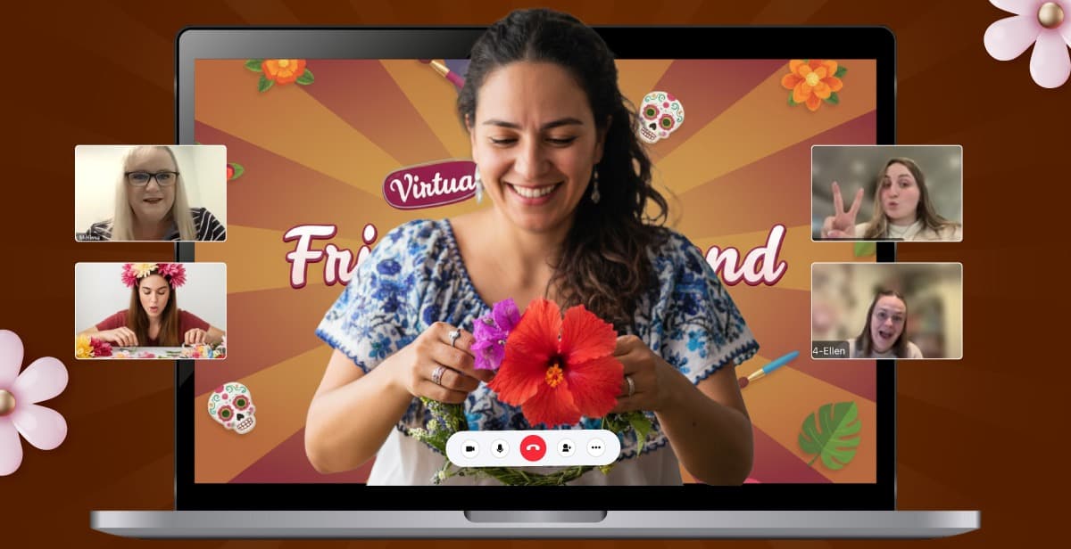 Virtual Frida Kahlo–Inspired Floral Headband Making