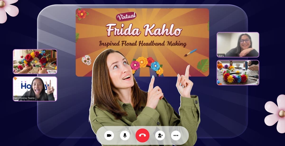Virtual Frida Kahlo–Inspired Floral Headband Making